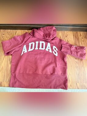 Adidas Maroon Pullover Hoodie with White Logo